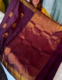 Traditional Purple Pure Zari Weaving Banarasi Silk Saree With Staggering Blouse Piece