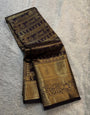 Lustrous Wine Pure Zari Weaving Banarasi Silk Saree With Classic Blouse Piece