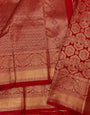 Opulent Red Pure Banarasi Silk Saree With Prettiest Blouse Piece