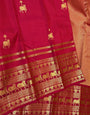 Gleaming Red Pure Banarasi Silk Saree With Murmurous Blouse Piece