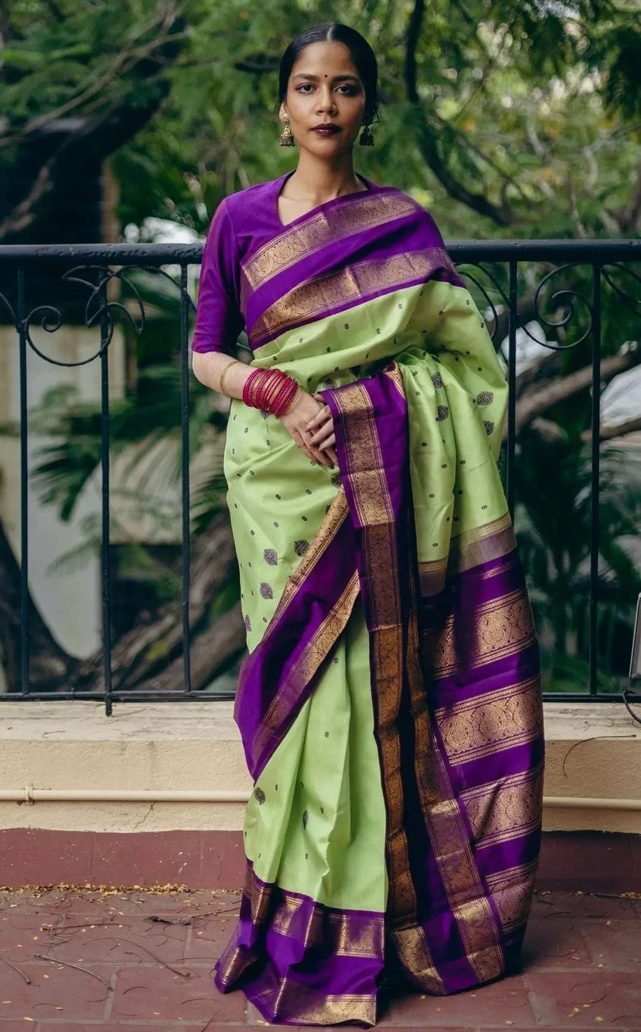 Exceptional Pista Soft Silk Saree With Invaluable Blouse Piece