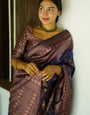 Charming Blue Soft Silk Saree With Lagniappe Blouse Piece