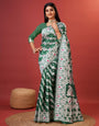 Dissemble Green Cotton Silk Saree With Palimpsest Blouse Piece