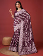 Rhapsody Wine Cotton Silk Saree With Profuse Blouse Piece