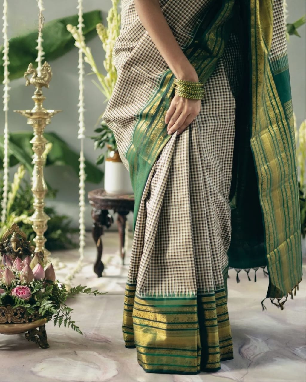 Flattering Grey Soft Silk Saree With Desultory Blouse Piece