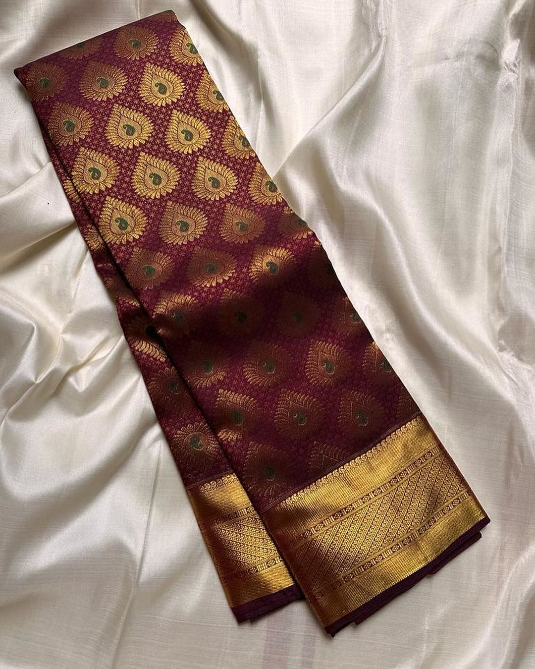 Adorable Wine Soft Silk Saree With Jazzy Blouse Piece