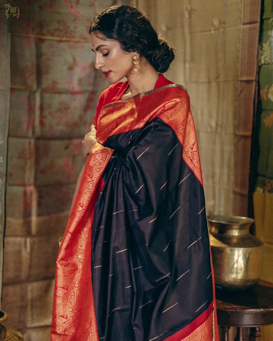 Enticing Black Soft Silk Saree With Ethereal Blouse Piece