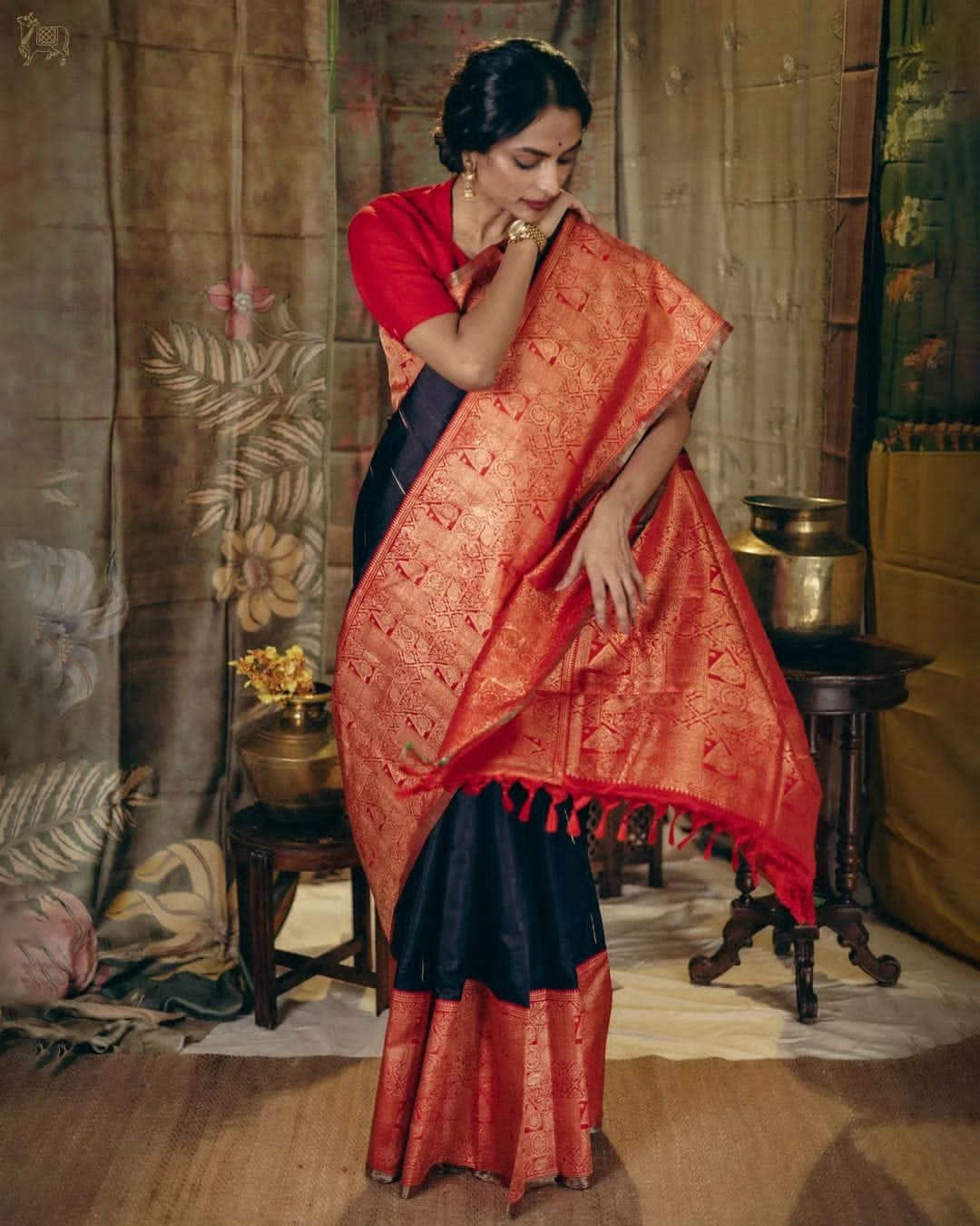 Enticing Black Soft Silk Saree With Ethereal Blouse Piece