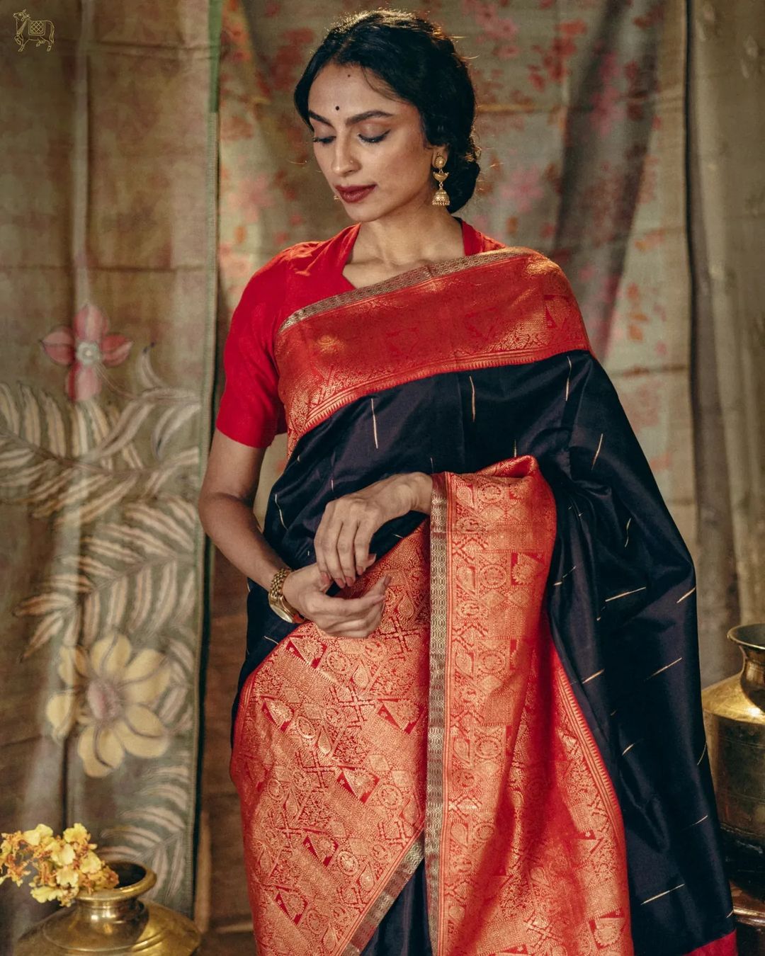 Enticing Black Soft Silk Saree With Ethereal Blouse Piece