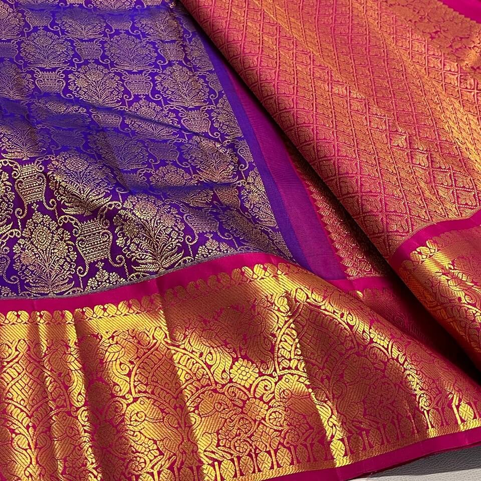 Groovy Purple Soft Banarasi Silk Saree With Embellished Blouse Piece