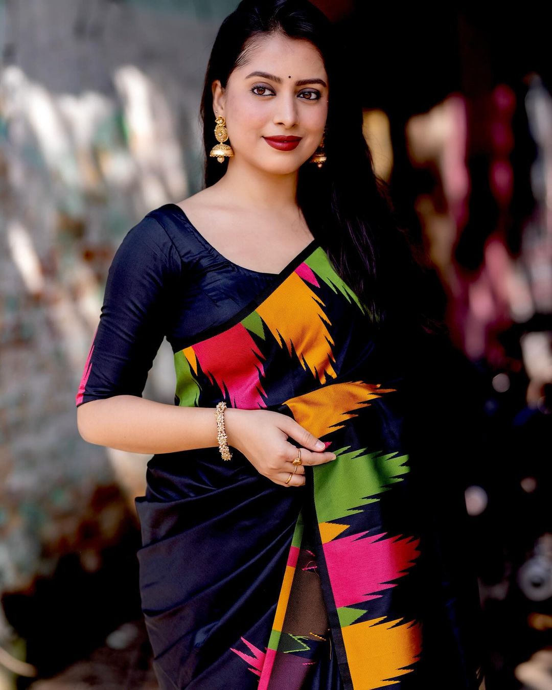 Angelic Black Soft Silk Saree With Beleaguer Blouse Piece