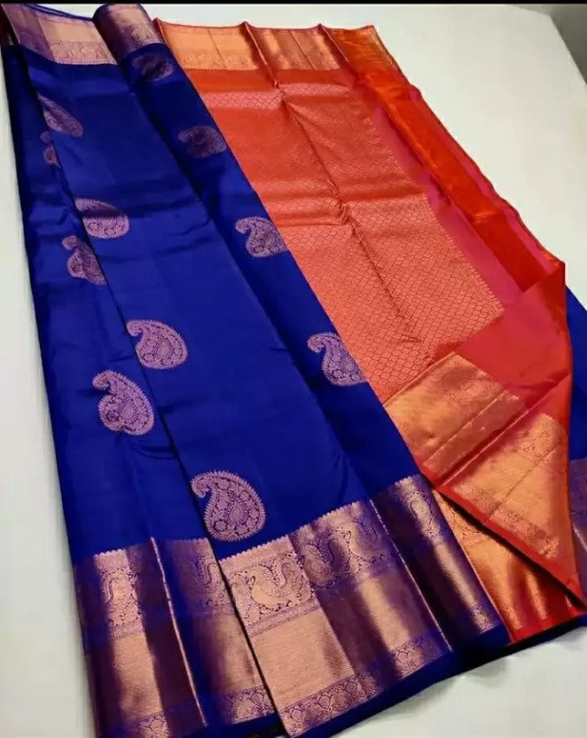 Rhapsody Royal Blue Soft Silk Saree With Ravishing Blouse Piece