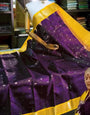 Enamoring Purple Pure Zari Weaving Banarasi Silk Saree With Fairytale Blouse Piece