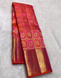 Effulgent Dark Pink Pure Zari Weaving Banarasi Silk Saree With Lovely Blouse Piece