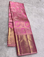 Extraordinary Pink Pure Zari Weaving Banarasi Silk Saree With Gorgeous Blouse Piece