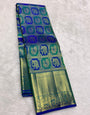 Propinquity Royal Blue Pure Zari Weaving Banarasi Silk Saree With Zephyr Blouse Piece