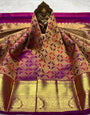 Imaginative Purple Pure Banarasi Silk Saree With Gorgeous Blouse Piece