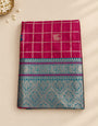 Admirable Dark Pink Pure Banarasi Silk Saree With Demure Blouse Piece