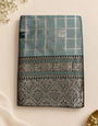 Intricate Grey Pure Banarasi Silk Saree With Exemplary Blouse Piece