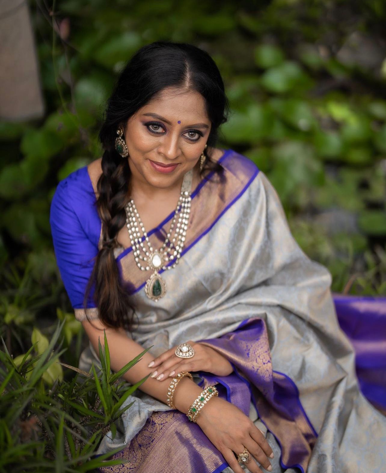 Chatoyant Grey Soft Silk Saree With Extraordinary Blouse Piece