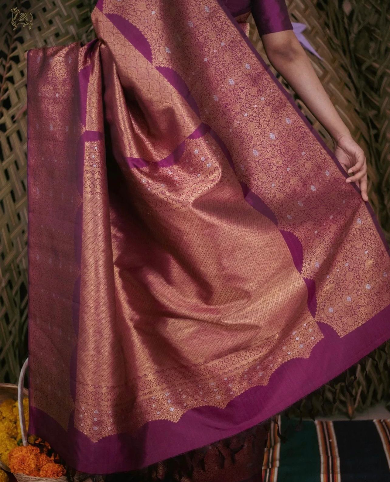 Cynosure Purple Soft Silk Saree With Dissemble Blouse Piece