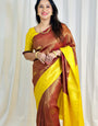 Splendorous Yellow Soft Silk Saree With Alluring Blouse Piece