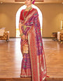 Rhapsodic Purple Patola Silk Saree With Enamoring Blouse Piece