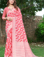 Mesmerising Pink Cotton Silk Saree With Allure Blouse Piece