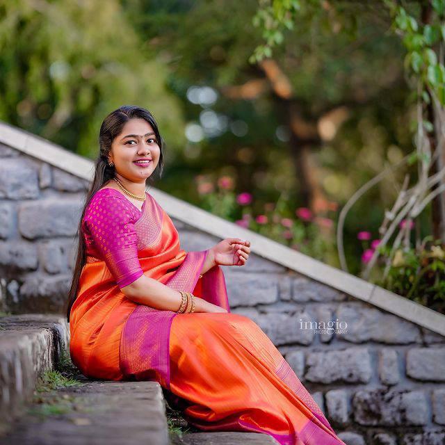 Imaginative Orange Soft Silk Saree With Desuetude Blouse Piece