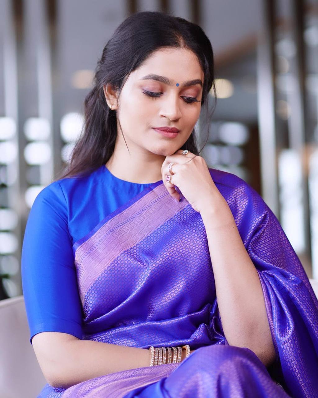 Flaunt Blue Soft Silk Saree With Gorgeous Blouse Piece