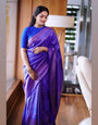 Flaunt Blue Soft Silk Saree With Gorgeous Blouse Piece