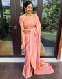 Engrossing Pink Soft Silk Saree With Panoply Blouse Piece