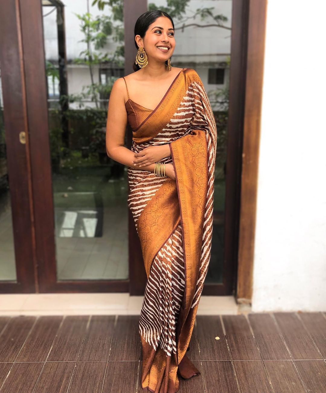 Confounding Brown Soft Silk Saree With Sensational Blouse Piece