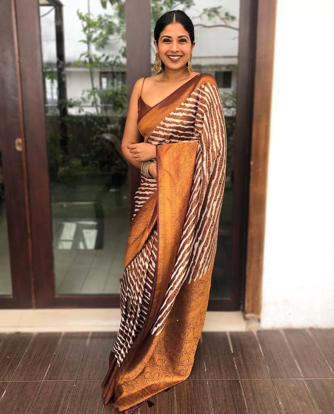 Confounding Brown Soft Silk Saree With Sensational Blouse Piece