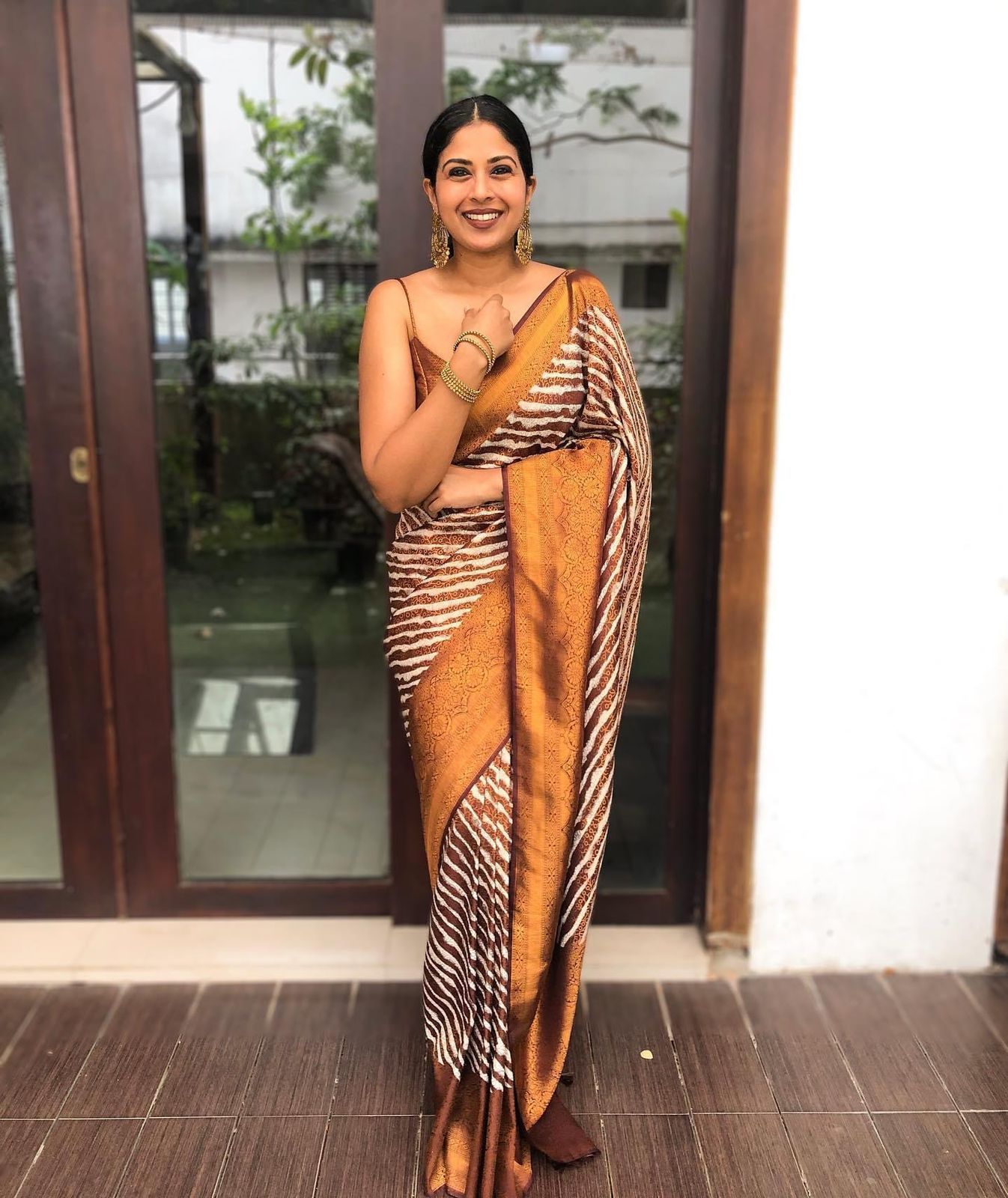 Confounding Brown Soft Silk Saree With Sensational Blouse Piece