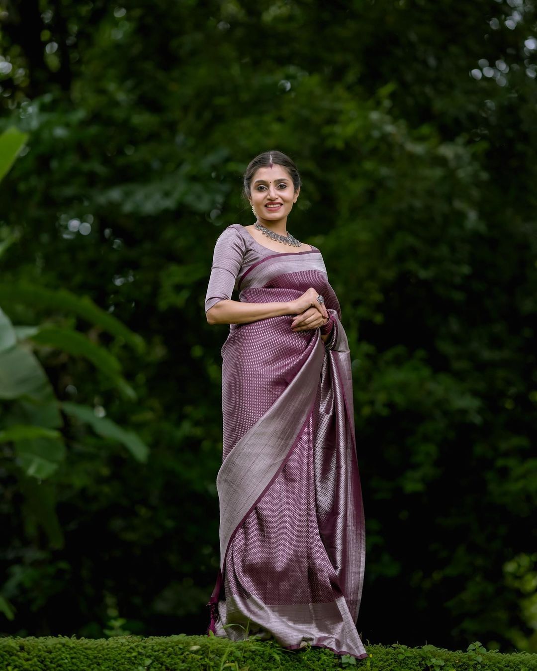 Effulgent Brown Soft Silk Saree With Flaunt Blouse Piece