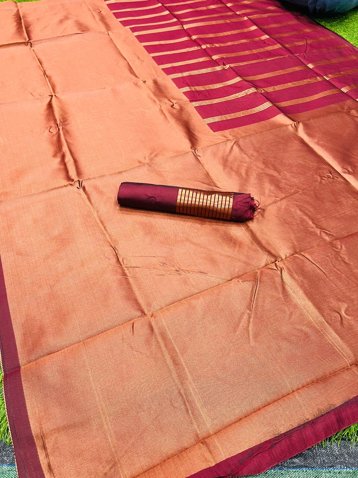 Imaginative Maroon Soft Banarasi Silk Saree With Exuberant Blouse Piece