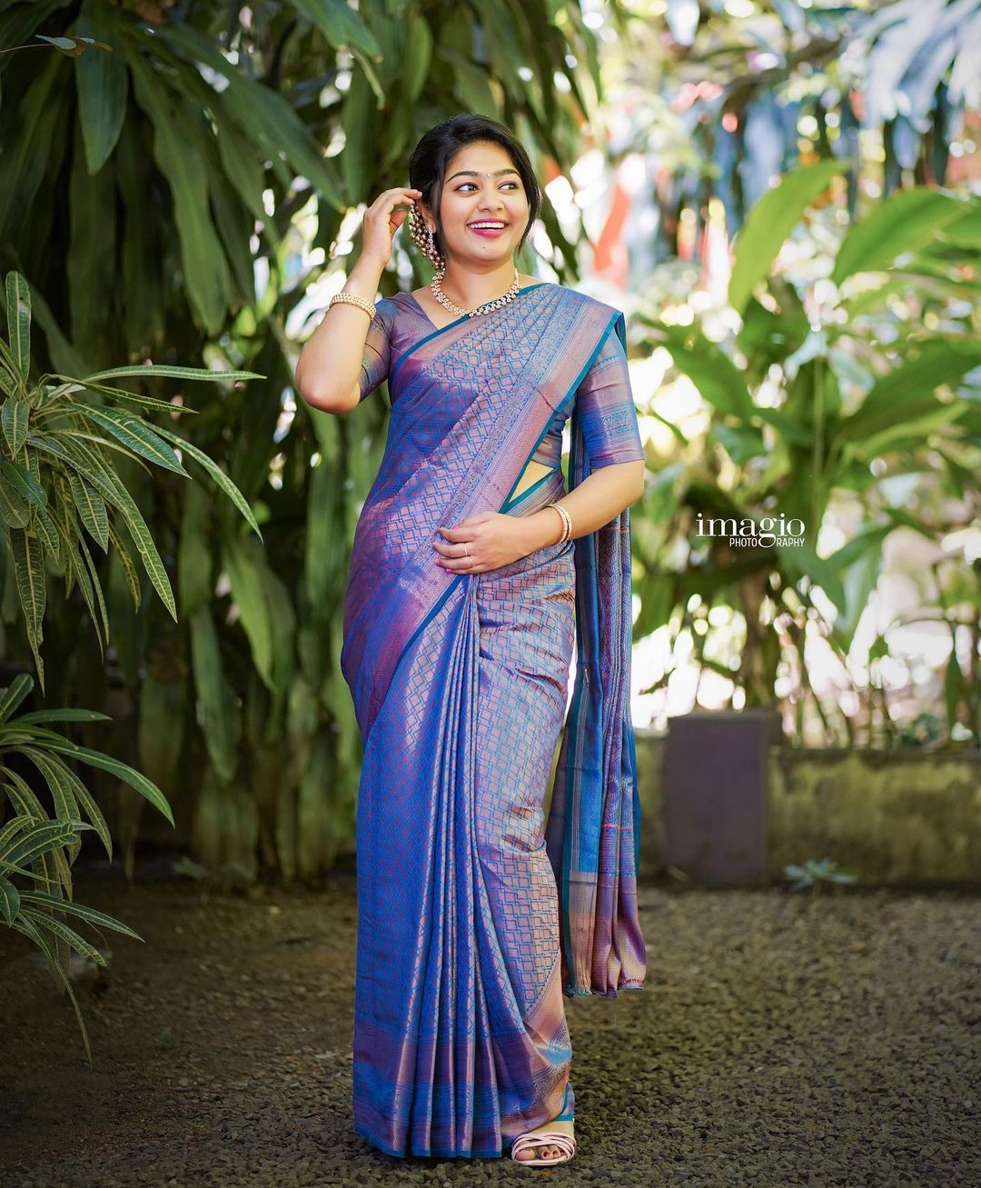 Ephemeral Blue Soft Silk Saree With Cynosure Blouse Piece