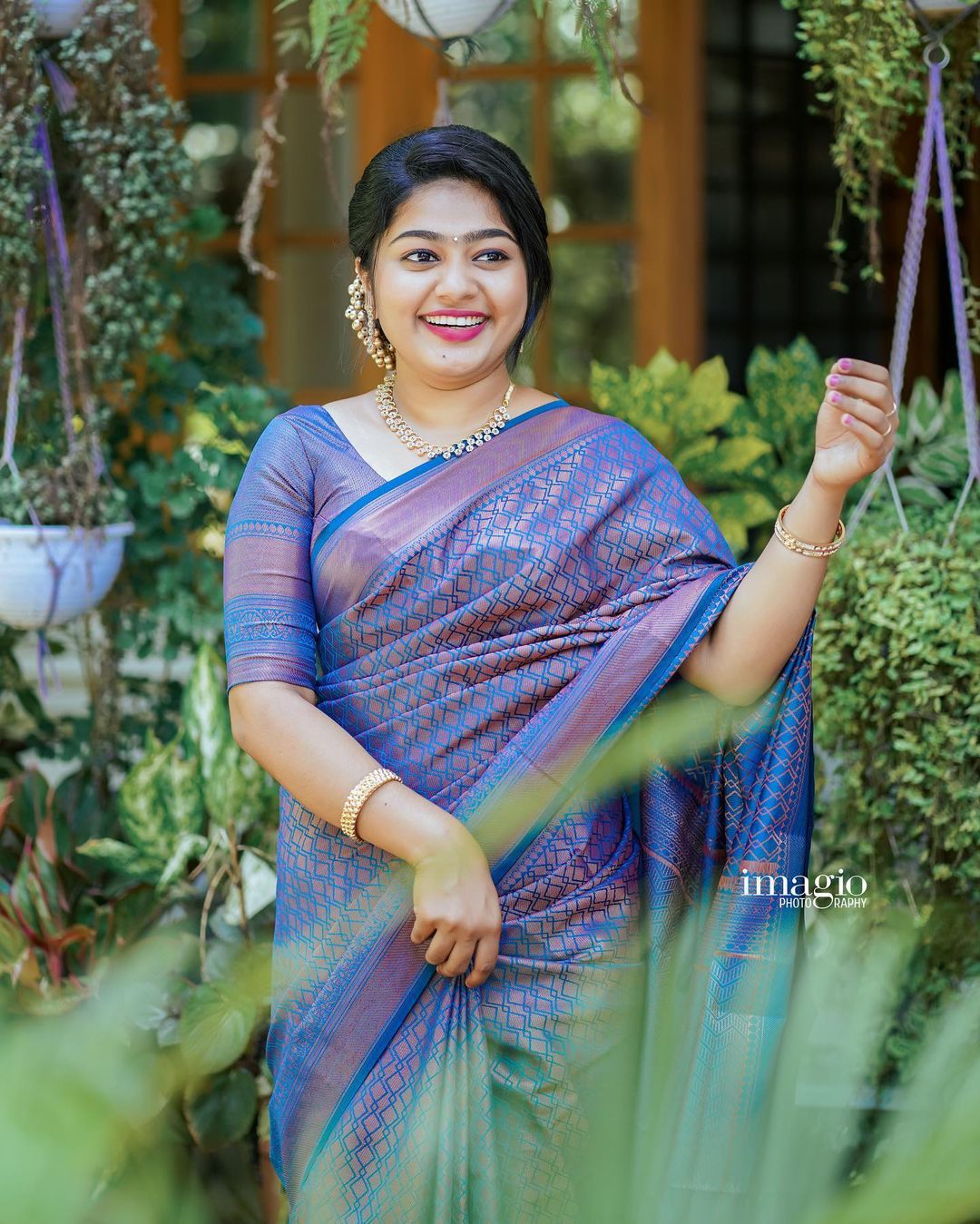 Ephemeral Blue Soft Silk Saree With Cynosure Blouse Piece