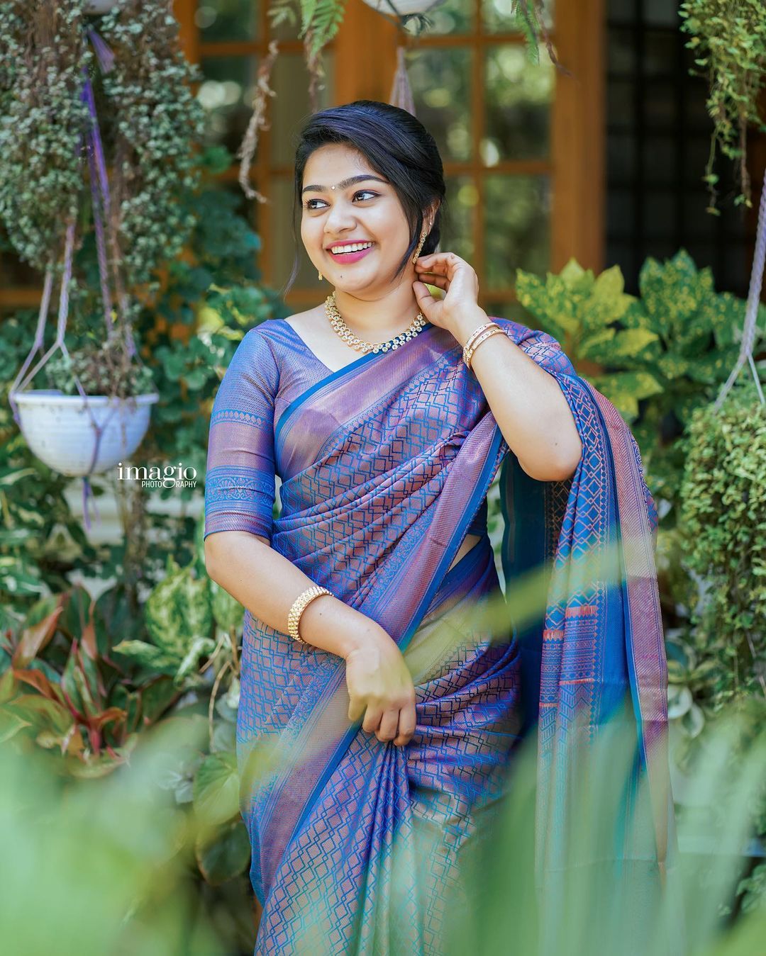 Ephemeral Blue Soft Silk Saree With Cynosure Blouse Piece