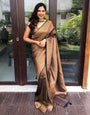 Magnificat Black Soft Silk Saree With Serendipity Blouse Piece