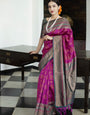 Murmurous Purple Soft Banarasi Silk Saree With Opulent Blouse Piece