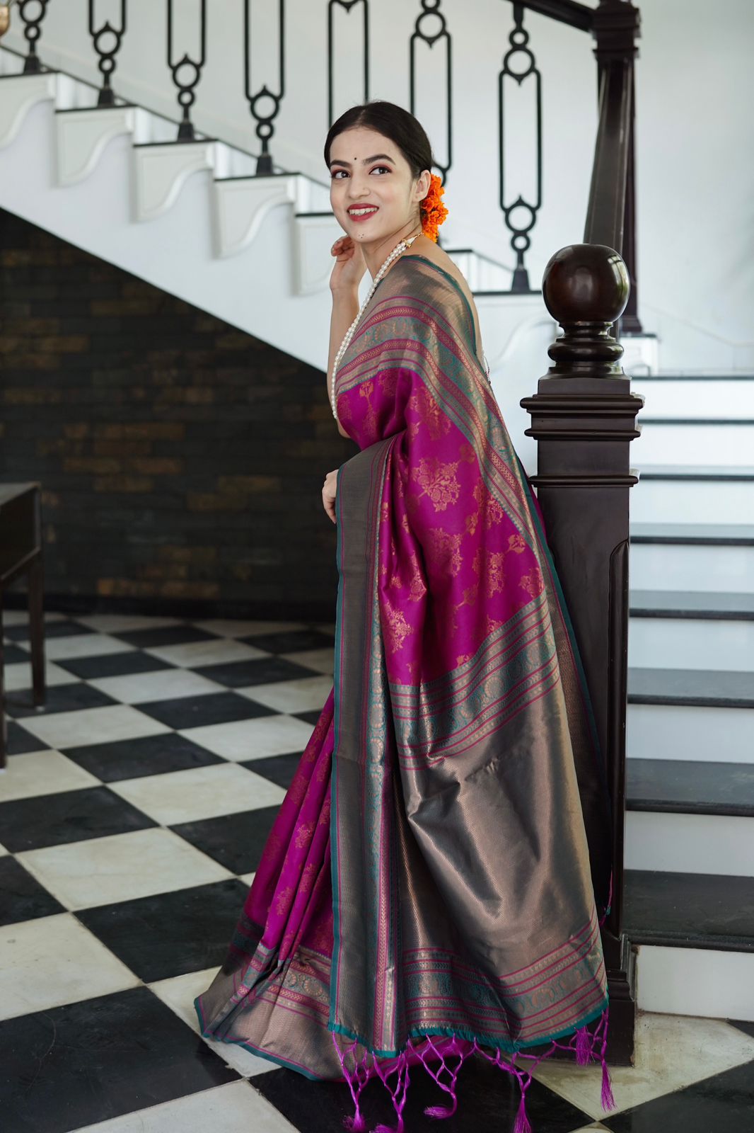 Murmurous Purple Soft Banarasi Silk Saree With Opulent Blouse Piece