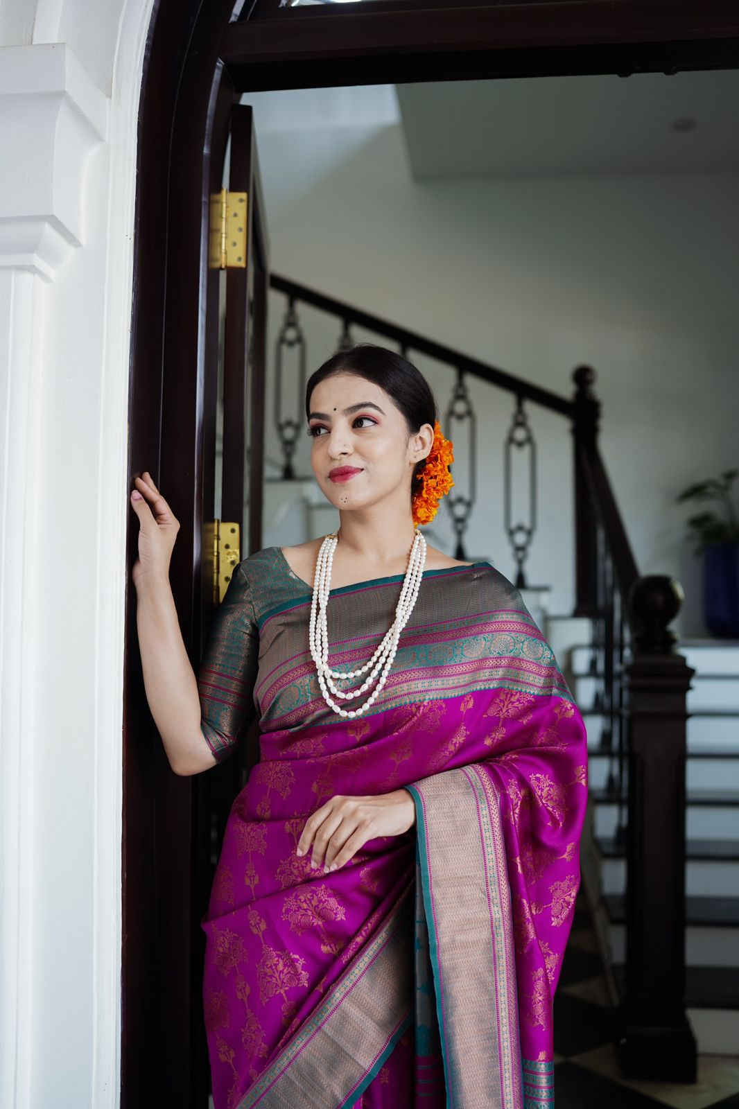 Murmurous Purple Soft Banarasi Silk Saree With Opulent Blouse Piece