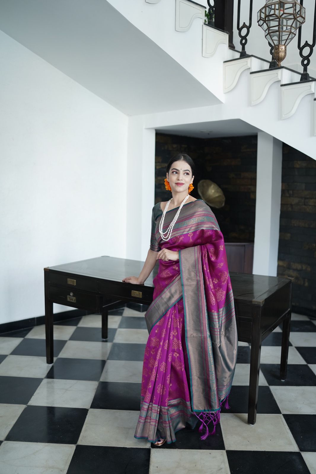 Murmurous Purple Soft Banarasi Silk Saree With Opulent Blouse Piece