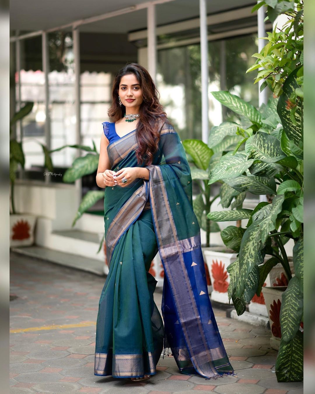 Phenomenal Rama Soft Silk Saree With Outstanding Blouse Piece