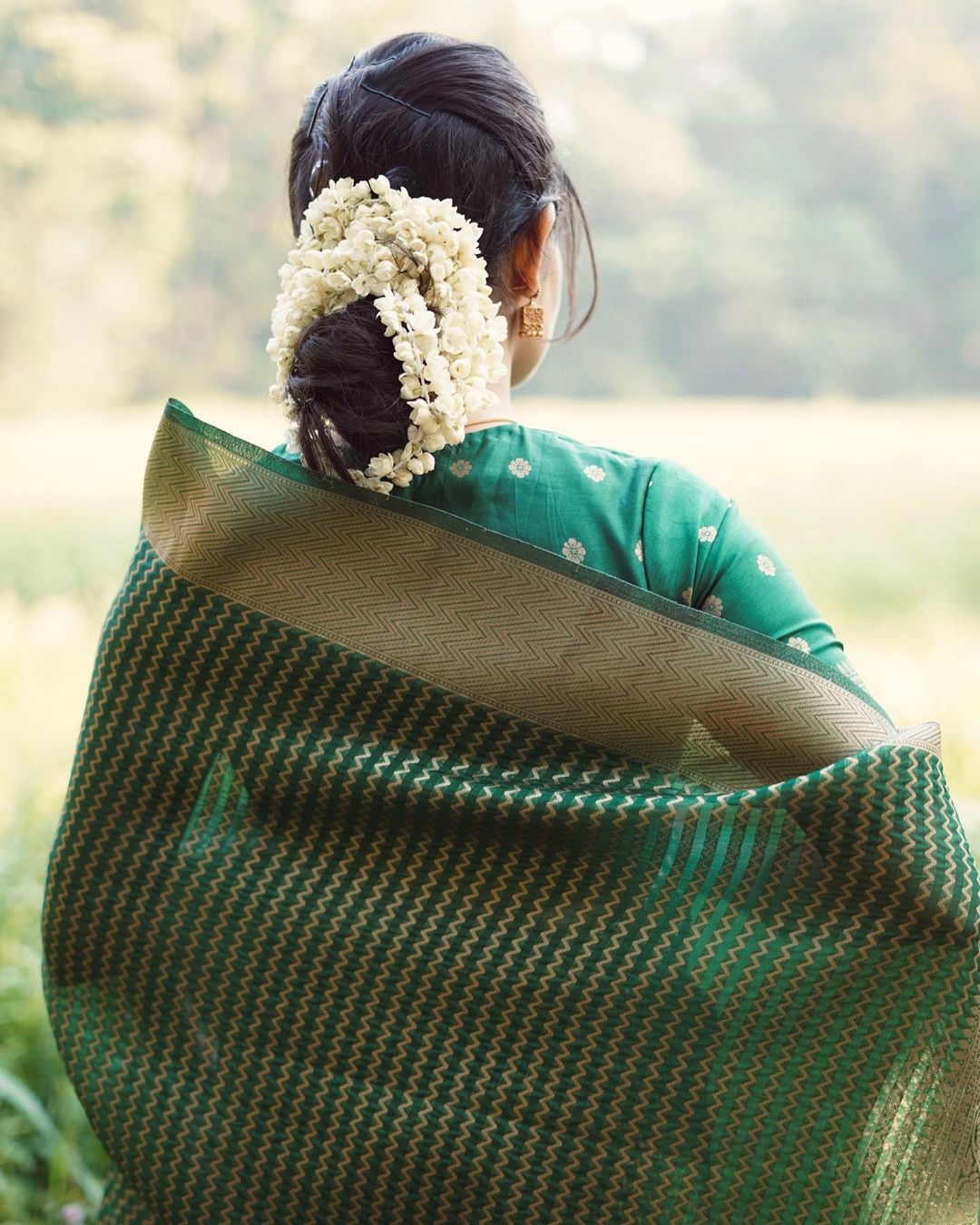 Sophisticated Green Soft Silk Saree With Ailurophile Blouse Piece