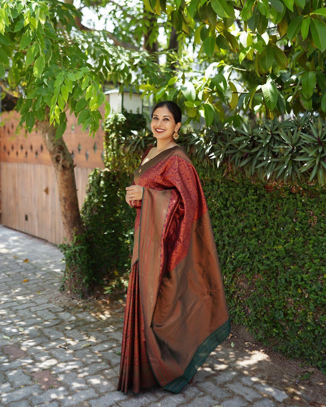 Classy Maroon Soft Silk Saree With Lovely Blouse Piece