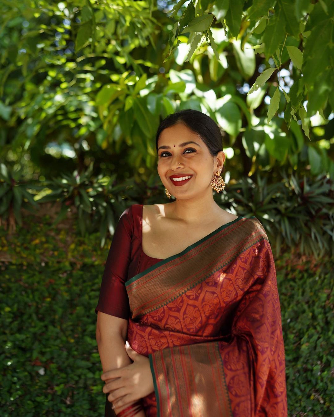 Classy Maroon Soft Silk Saree With Lovely Blouse Piece