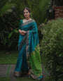 Supernal Rama Soft Silk Saree With Alluring Blouse Piece